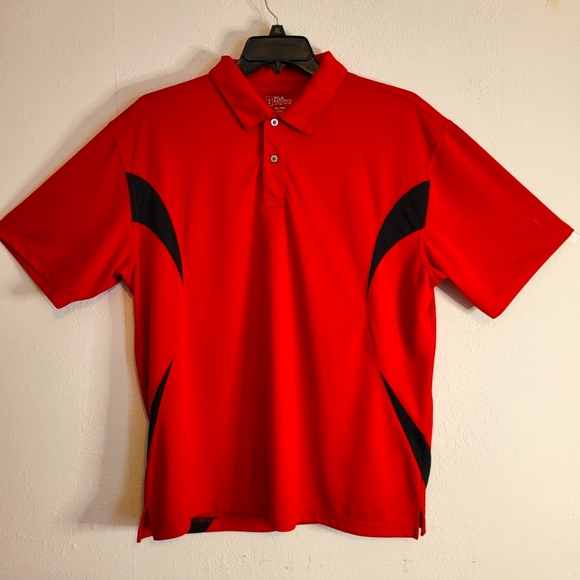 Red W/ Black Stripes Mens PGA Tour Short Sleeve Golf Polo Shirt size XL - Picture 1 of 11